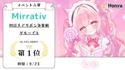ミラティブ 初日チアリボン争奪戦 グループA1位